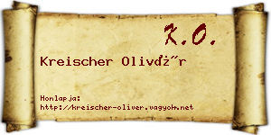 Kreischer Olivér névjegykártya